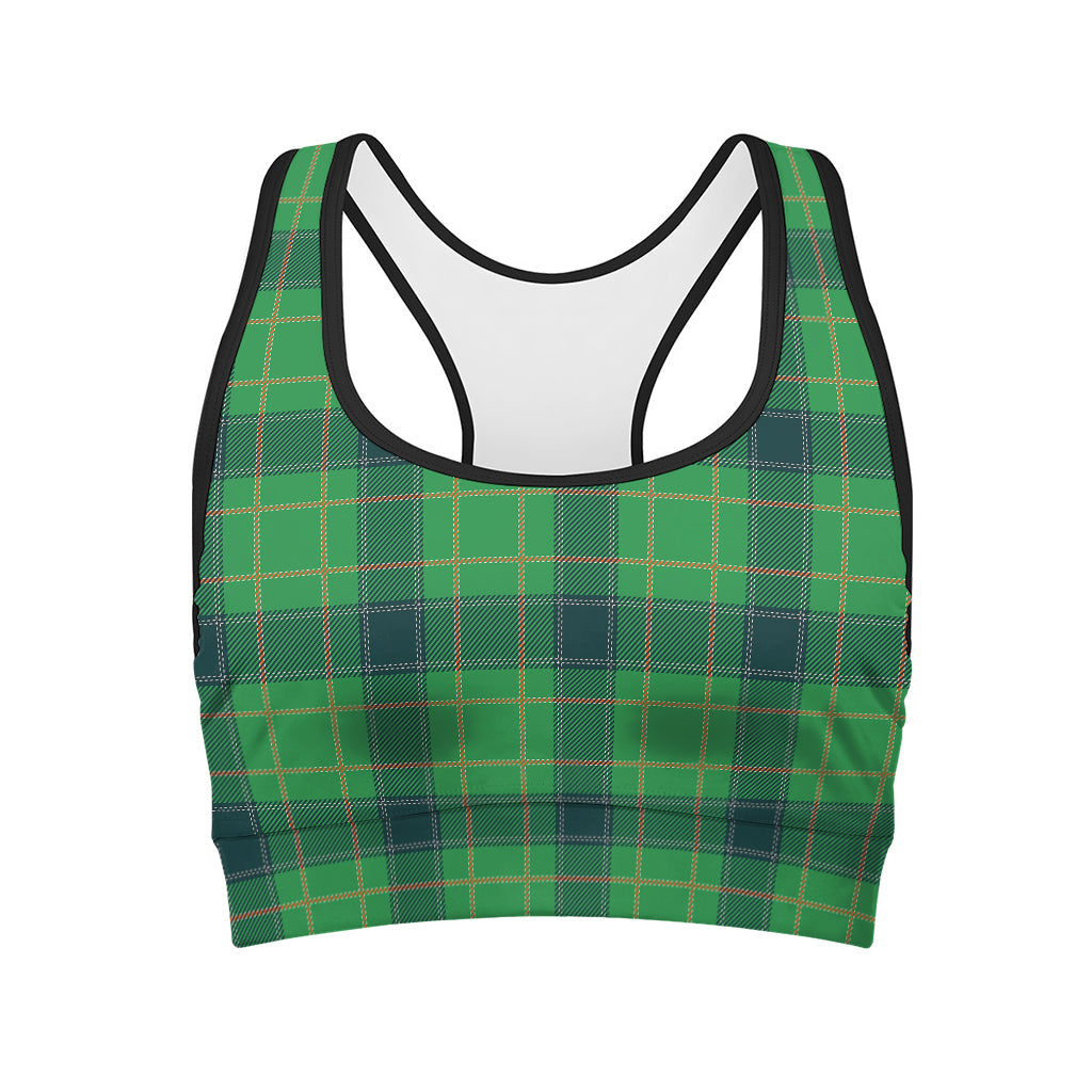 St. Patrick's Day Scottish Plaid Print Women's Sports Bra