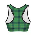 St. Patrick's Day Scottish Plaid Print Women's Sports Bra