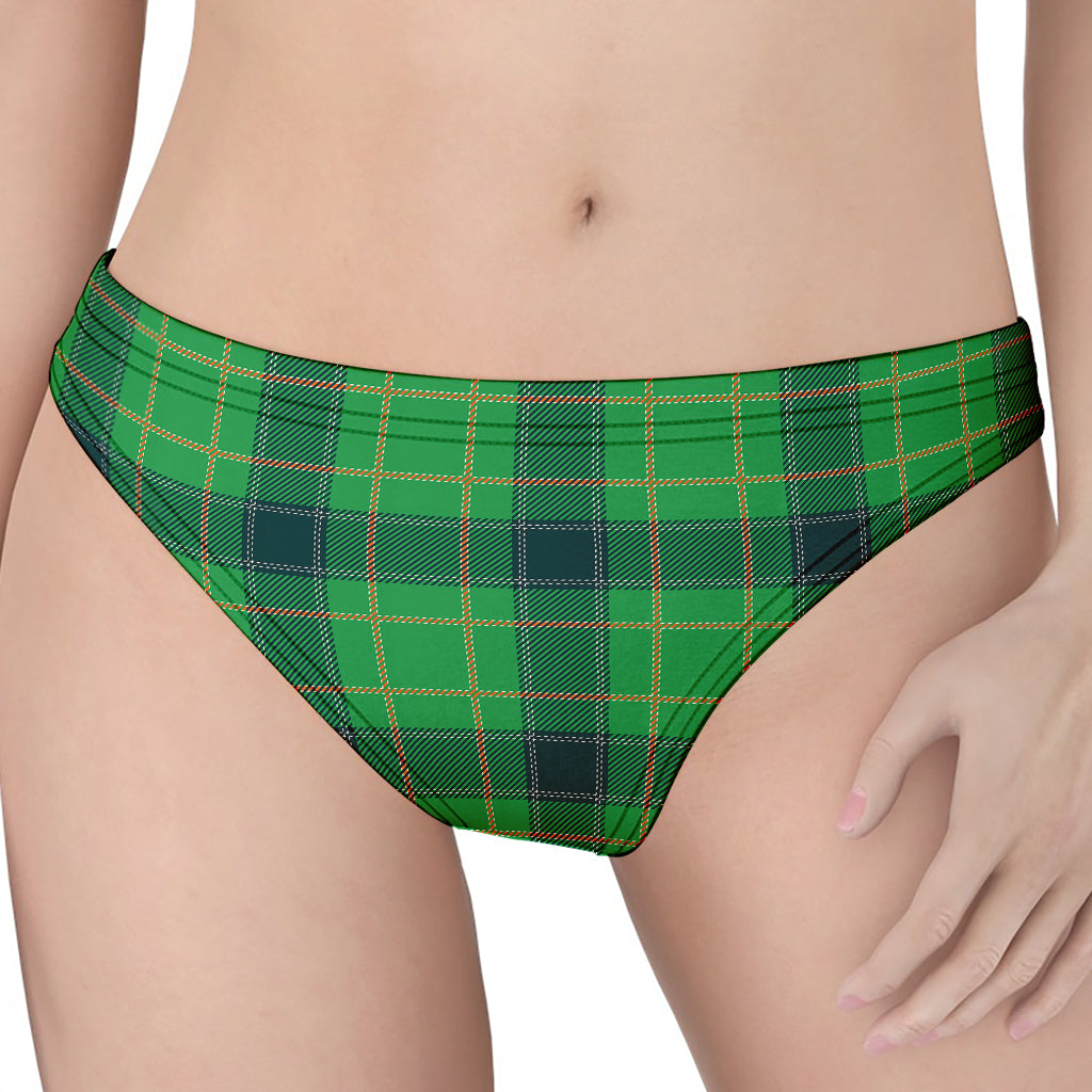 St. Patrick's Day Scottish Plaid Print Women's Thong