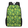 St. Patrick's Day Shamrock Pattern Print 17 Inch Backpack