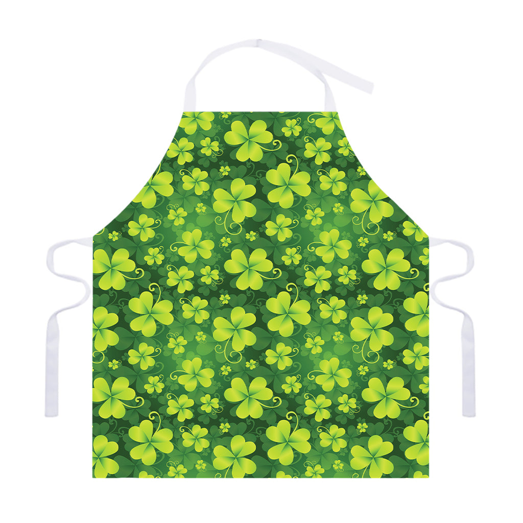 St. Patrick's Day Shamrock Pattern Print Adjustable Apron
