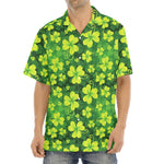 St. Patrick's Day Shamrock Pattern Print Aloha Shirt