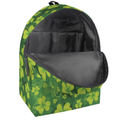 St. Patrick's Day Shamrock Pattern Print Backpack