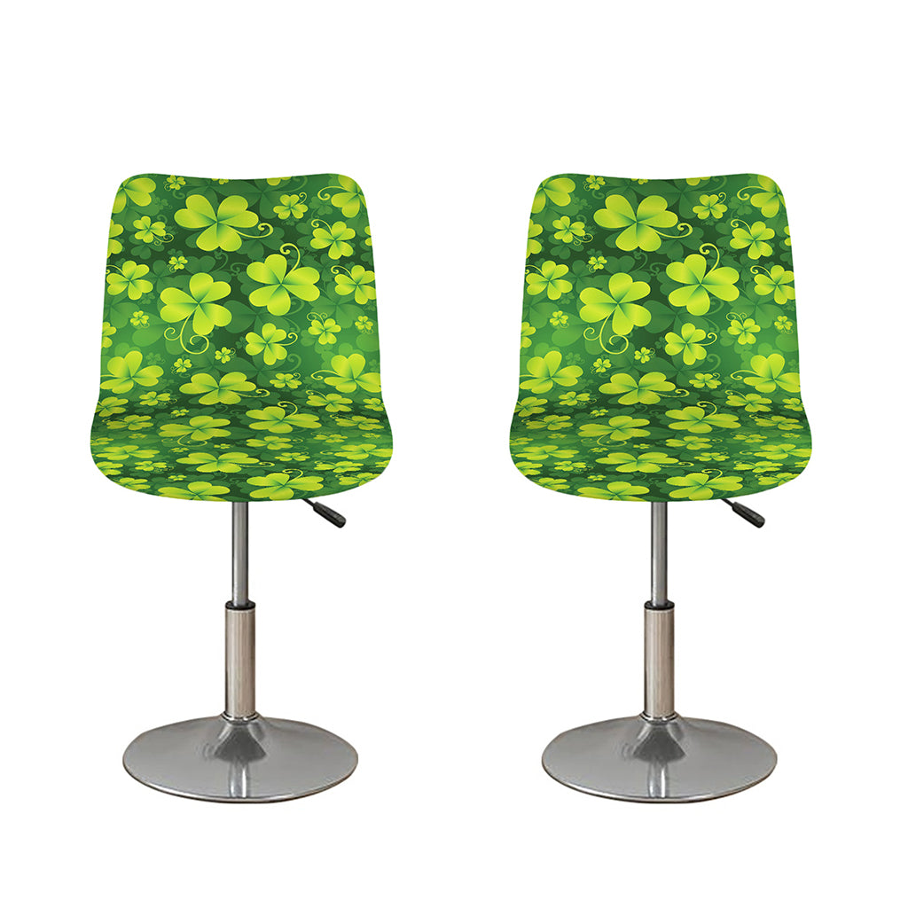 St. Patrick's Day Shamrock Pattern Print Bar Stool Covers