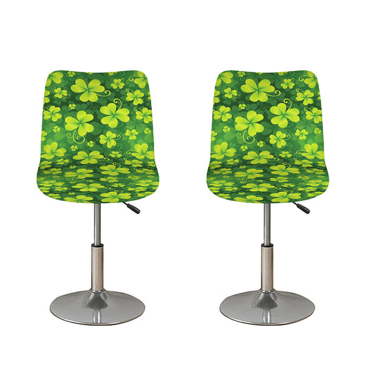 St. Patrick's Day Shamrock Pattern Print Bar Stool Covers