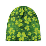 St. Patrick's Day Shamrock Pattern Print Beanie