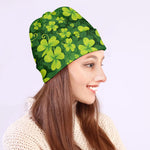 St. Patrick's Day Shamrock Pattern Print Beanie