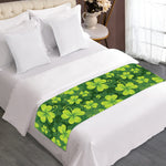 St. Patrick's Day Shamrock Pattern Print Bed Runner