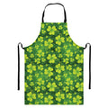 St. Patrick's Day Shamrock Pattern Print Bib Apron With Pocket