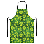 St. Patrick's Day Shamrock Pattern Print Bib Apron With Pocket