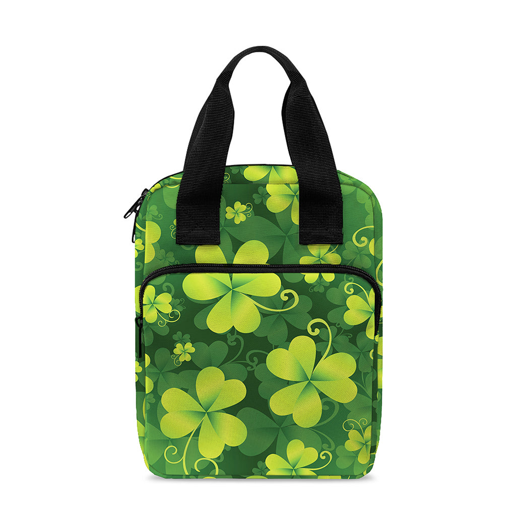 St. Patrick's Day Shamrock Pattern Print Bible Tote Bag