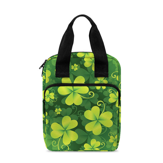 St. Patrick's Day Shamrock Pattern Print Bible Tote Bag