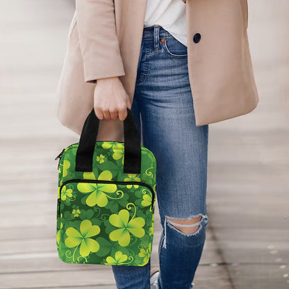 St. Patrick's Day Shamrock Pattern Print Bible Tote Bag