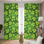 St. Patrick's Day Shamrock Pattern Print Blackout Pencil Pleat Curtains