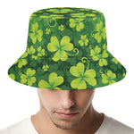 St. Patrick's Day Shamrock Pattern Print Bucket Hat