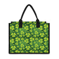 St. Patrick's Day Shamrock Pattern Print Canvas Tote Bag