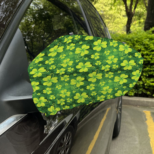 St. Patrick's Day Shamrock Pattern Print Car Side Mirror Covers