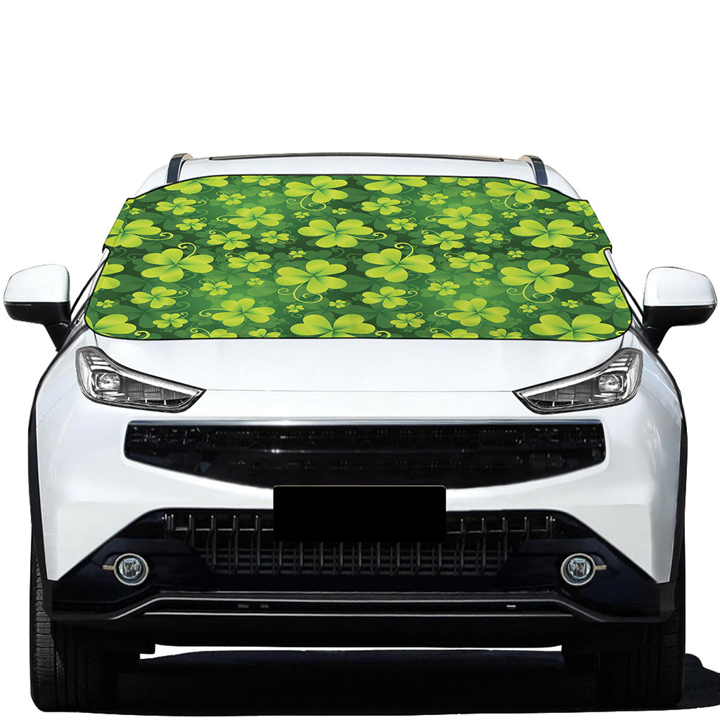 St. Patrick's Day Shamrock Pattern Print Car Windshield Snow Cover