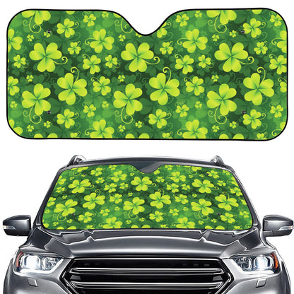 St. Patrick's Day Shamrock Pattern Print Car Windshield Sun Shade