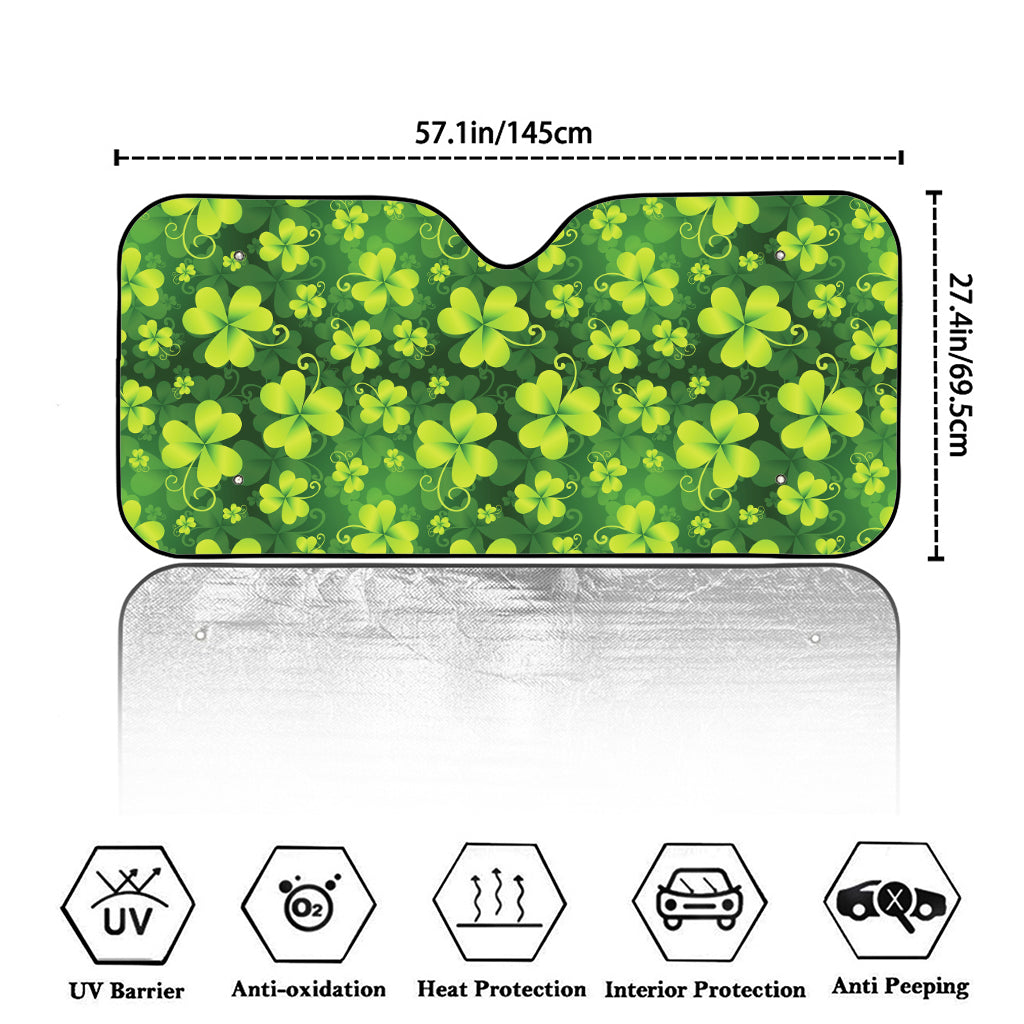 St. Patrick's Day Shamrock Pattern Print Car Windshield Sun Shade