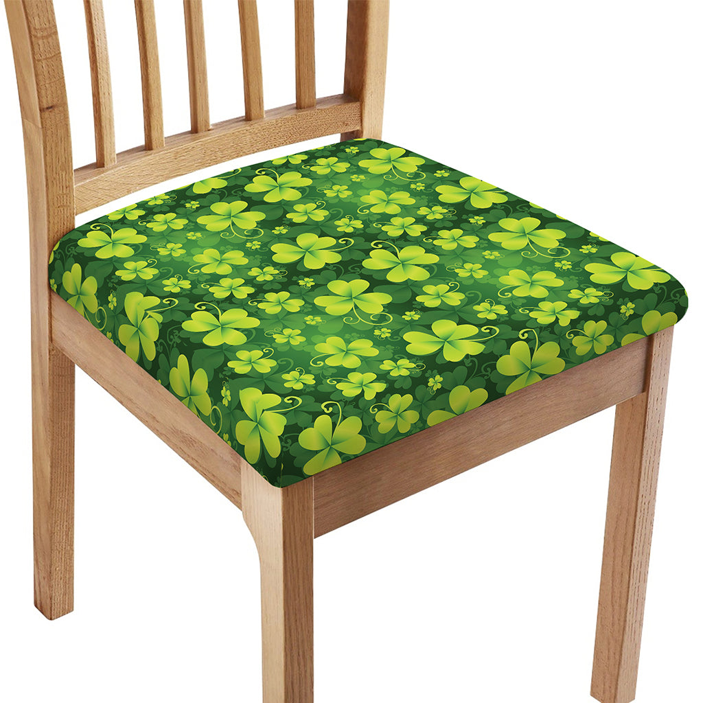 St. Patrick's Day Shamrock Pattern Print Chair Cushion Cover