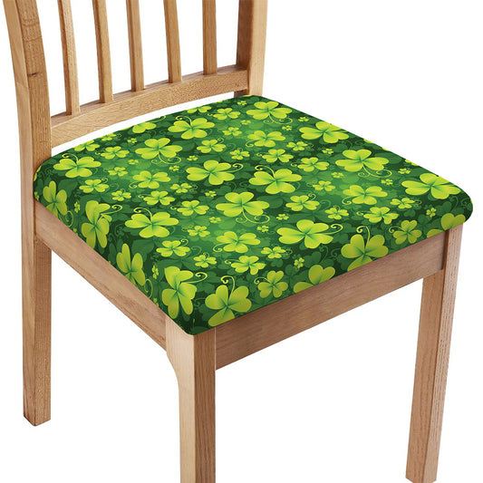 St. Patrick's Day Shamrock Pattern Print Chair Cushion Cover