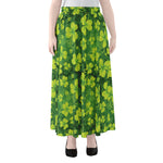 St. Patrick's Day Shamrock Pattern Print Chiffon Maxi Skirt