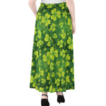 St. Patrick's Day Shamrock Pattern Print Chiffon Maxi Skirt