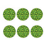 St. Patrick's Day Shamrock Pattern Print Coaster Set