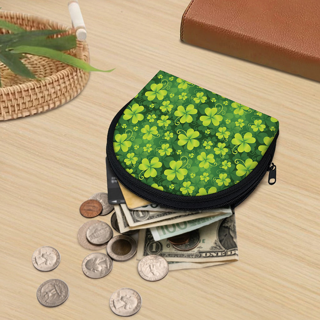 St. Patrick's Day Shamrock Pattern Print Coin Purse