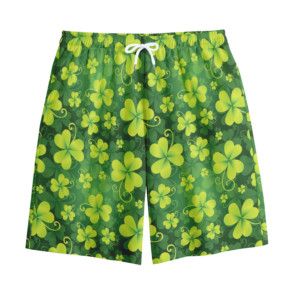 St. Patrick's Day Shamrock Pattern Print Cotton Shorts