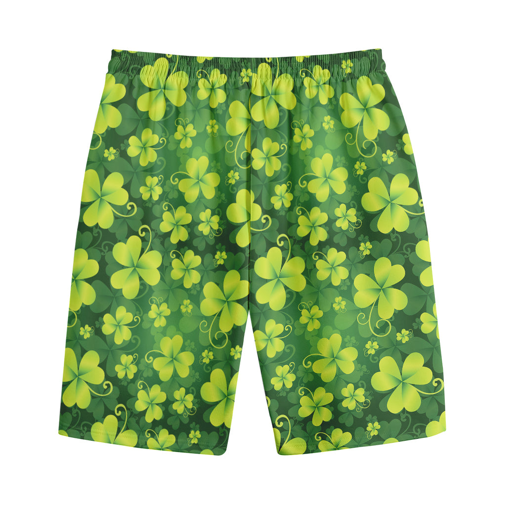 St. Patrick's Day Shamrock Pattern Print Cotton Shorts