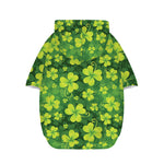 St. Patrick's Day Shamrock Pattern Print Dog Zip Up Hoodie