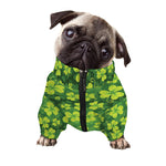 St. Patrick's Day Shamrock Pattern Print Dog Zip Up Jacket