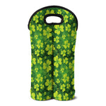St. Patrick's Day Shamrock Pattern Print Double Neoprene Wine Tote