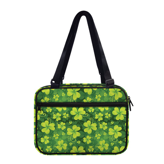 St. Patrick's Day Shamrock Pattern Print Double Strap Bible Bag