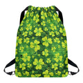St. Patrick's Day Shamrock Pattern Print Drawstring Backpack