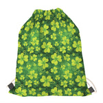 St. Patrick's Day Shamrock Pattern Print Drawstring Bag