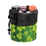 St. Patrick's Day Shamrock Pattern Print Drawstring Makeup Bag