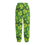 St. Patrick's Day Shamrock Pattern Print Fleece Lined Knit Pants