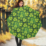 St. Patrick's Day Shamrock Pattern Print Foldable Umbrella