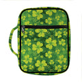 St. Patrick's Day Shamrock Pattern Print Front Pocket Bible Bag