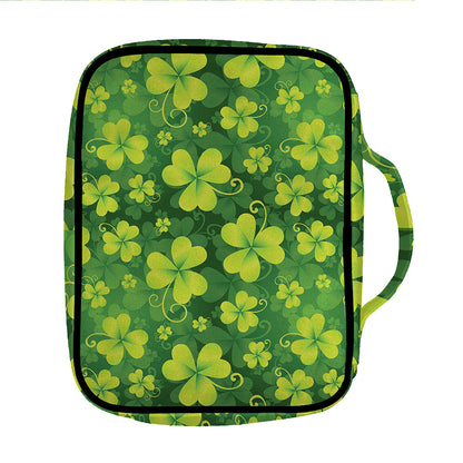 St. Patrick's Day Shamrock Pattern Print Front Pocket Bible Bag