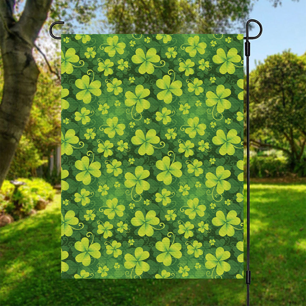 St. Patrick's Day Shamrock Pattern Print Garden Flag