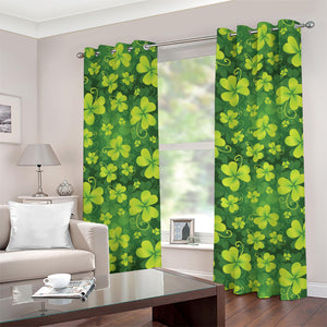 St. Patrick's Day Shamrock Pattern Print Grommet Curtains