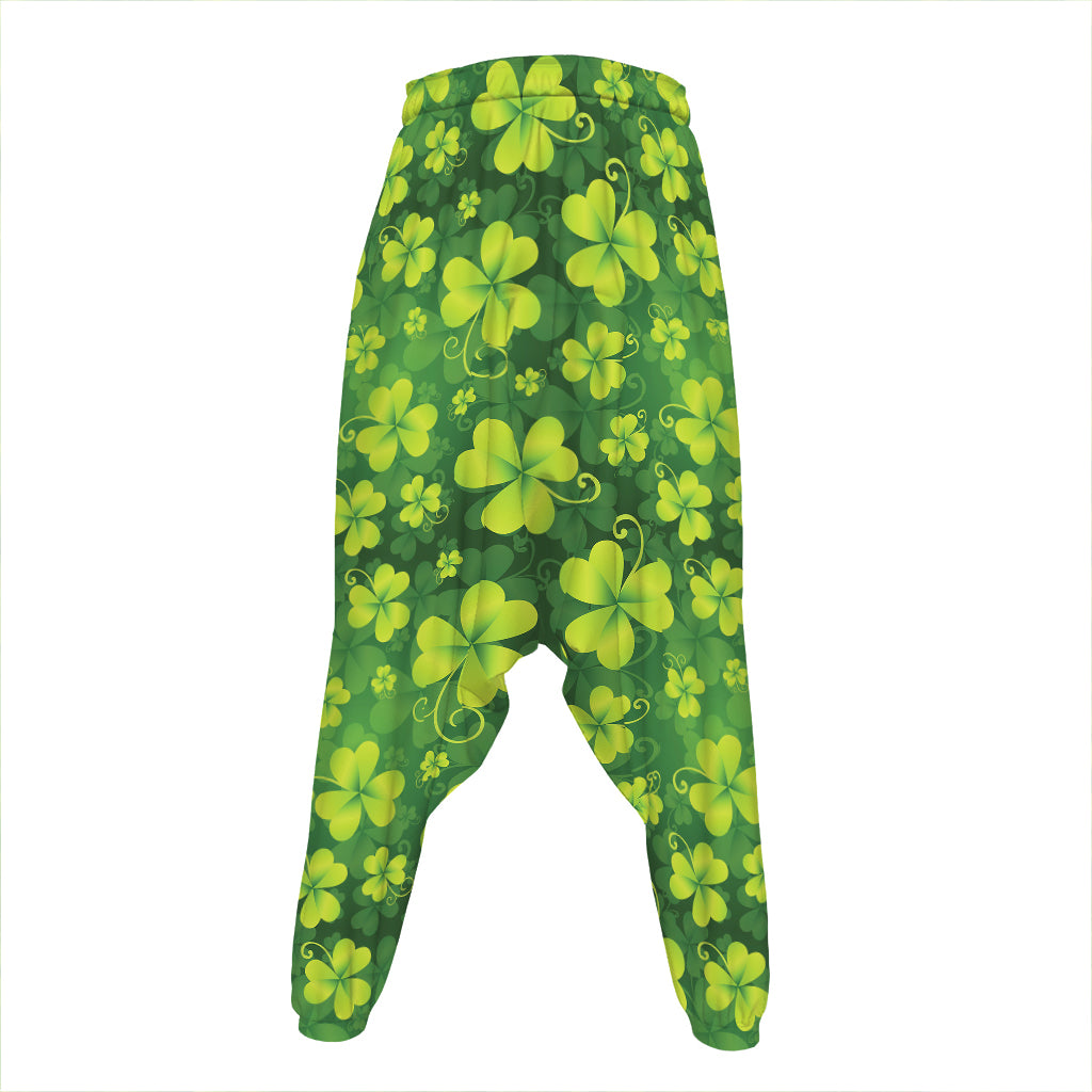 St. Patrick's Day Shamrock Pattern Print Hammer Pants