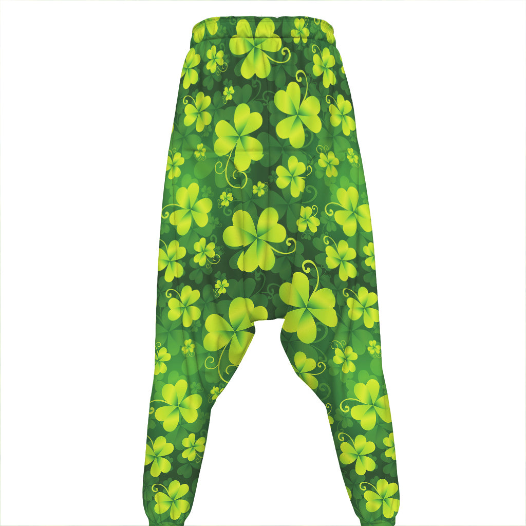 St. Patrick's Day Shamrock Pattern Print Hammer Pants