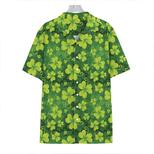 St. Patrick's Day Shamrock Pattern Print Hawaiian Shirt
