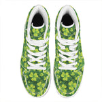 St. Patrick's Day Shamrock Pattern Print High Top Leather Sneakers