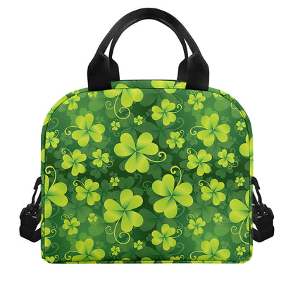 St. Patrick's Day Shamrock Pattern Print Insulated Lunch Bag